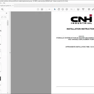 CNH Hydraulic system kit for 4x1 bucket (machines with powershift and variable displacement pump) B110BTC Loader backhoe Installation Instructions Manual 48045827 - PDF DOWNLOAD