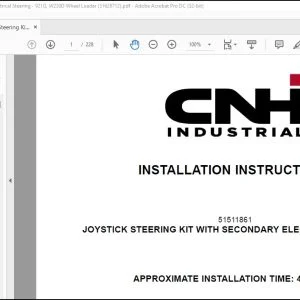 CNH 921G W230D Joystick Steering Kit Installation Manual (51628712) PDF