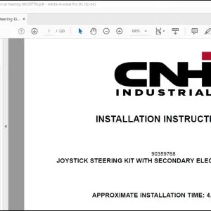 CNH Joystick Steering Kit with Secondary Electrical Steering Installation Instructions Manual 90359770 - PDF DOWNLOAD