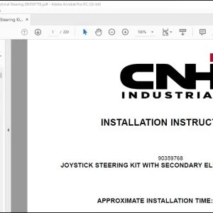 CNH Joystick Steering Kit with Secondary Electrical Steering Installation Instructions Manual 90359770 - PDF DOWNLOAD