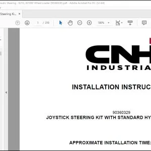 CNH 821G W190D Joystick Steering Kit Installation Manual (90360330) PDF