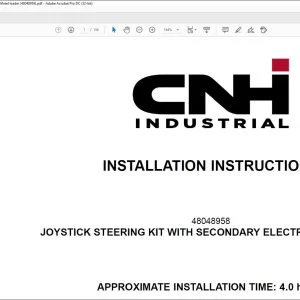 CNH Joystick steering kit with secondary electrical steering 921G W230D Wheel loader Installation Instructions Manual 4804895 - PDF