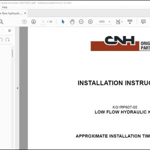 CNH Low flow hydraulic kit CX210C Crawler excavator Installation Instructions Manual 84573091 - PDF DOWNLOAD