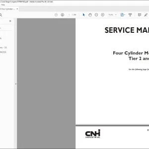 CNH NEF Four Cylinder Mechanical Tier 2 and Stage II Engine Service Manual 47899763 - PDF DOWNLOAD