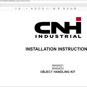 CNH Object Handling Kit  E37C Excavator Installation Instructions Manual 90404024 - PDF DOWNLOAD