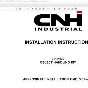 CNH Object handling kit B100B B100BLR B100BTC B110B B115B B90B B90BLR B100C B100CLR B100CTC B110C B115C Backhoe loader Installation Instructions Manual 48161063 - PDF DOWNLOAD