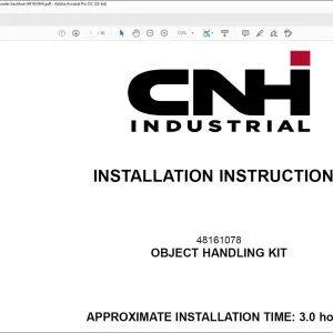CNH Object handling kit B90B B100B B110B B115B B100C B110C B115C Loader backhoe Installation Instructions Manual 48161064 - PDF DOWNLOAD
