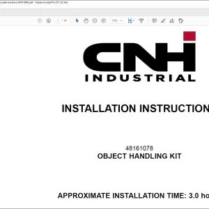 CNH Object handling kit B90B B100B B110B B115B B100C B110C B115C Loader backhoe Installation Instructions Manual 48161064 - PDF DOWNLOAD