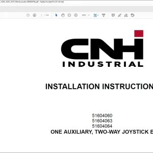 CNH One Auxiliary Two-Way Joystick E CX26C CX30C CX33C CX37C E26C E30C E33C E37C Mini Excavator Installation Instructions Manual 90392019 - PDF DOWNLOAD