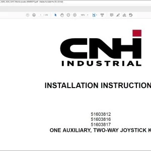 CNH One Auxiliary Two-Way Joystick K CX26C CX30C CX33C CX37C E26C E30C E33C E37C Mini Excavator Installation Instructions Manual 90389377 - PDF DOWNLOAD
