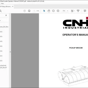 CNH Pickup Broom for Compact Wheel Loader Operator's Manual 51552837 - PDF DOWNLOAD