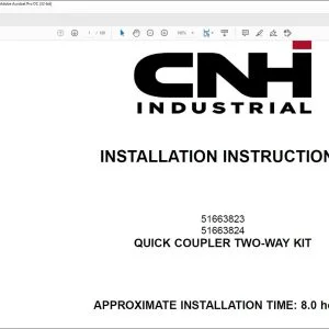 CNH Quick Coupler Two Way CX37C E37C Cab and Canopy Installation Instructions Manual 90358492 - PDF DOWNLOAD