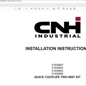 CNH Quick Coupler Two-Way Kit CX26C CX30C E26C E30C Mini Excavator Installation Instructions Manual 90358065 - PDF DOWNLOAD