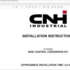 CNH Ride Control Conversion Kit 821G 921G W190D W230D Wheel Loader Installation Instructions Manual 51472286 - PDF DOWNLOAD