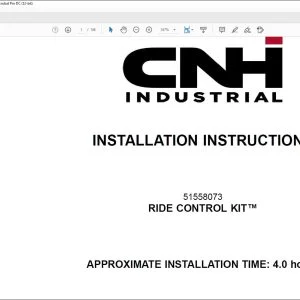 CNH 721F W170C Ride Control Kit Installation Manual (51558075) PDF