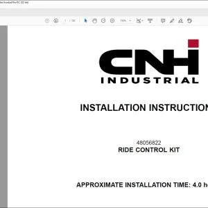 CNH Ride control kit 821G 921G Wheel loader Installation Instructions Manual 48056823 - PDF DOWNLOAD