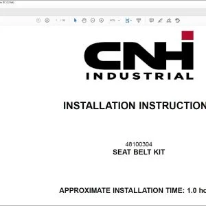 CNH Seat Belt Kit CX17C E17C Excavator Installation Instructions Manual 90448857 - PDF DOWNLOAD