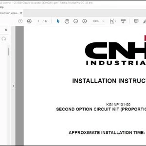 CNH Second option circuit kit (proportional control) CX130D Crawler excavator Installation Instructions Manual 47900361 - PDF DOWNLOAD