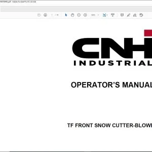 CNH TF Front Snow Cutter-Blower for Compact Wheel Loader Installation Instructions Manual 48018048 - PDF DOWNLOAD