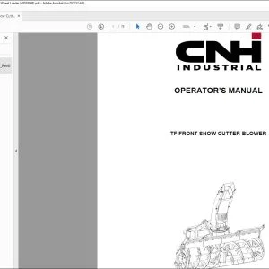CNH TF Front Snow Cutter-Blower for Compact Wheel Loader Operator's Manual 48018048 - PDF DOWNLOAD