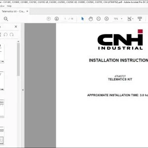 CNH Telematics kit Crawler dozer CX130C CX160C CX180C CX210C CX210C LR CX230C CX250C CX250C LR CX300C CX350C CX370C CX4 Installation Instructions Manual 47939762 - PDF DOWNLOAD