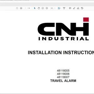 CNH Travel Alarm CX26C CX30C CX33C CX37C E26C E30C E33C E37C Mini Excavator Installation Instructions Manual 90359388
