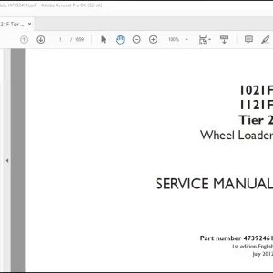 Case 1021F 1121F Tier 2 Wheel Loader Service Manual 47392461 - PDF DOWNLOAD