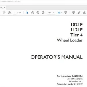 Case 1021F 1121F Tier 4 Wheel Loader Operator's Manual 84570164 - PDF DOWNLOAD