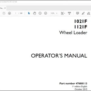 Case 1021F 1121F Wheel Loader Operator's Manual 47688113 - PDF DOWNLOAD