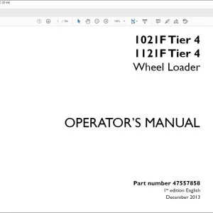 Case 1021F Tier 4 1121F Tier 4 Wheel Loader Operator's Manual 47557858 - PDF DOWNLOAD