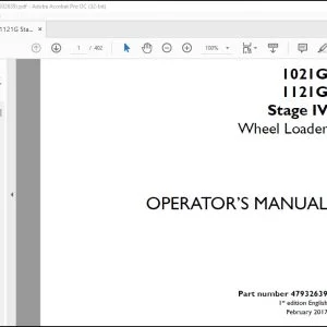 Case 1021G 1121G Stage IV Wheel Loader Operator's Manual 47932639 - PDF DOWNLOAD
