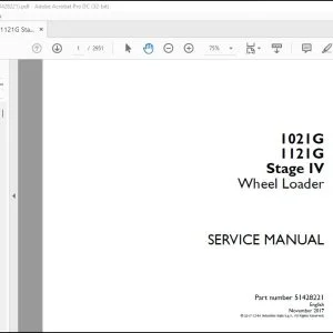 Case 1021G 1121G Stage IV Wheel Loader Service Manual 51428221 - PDF DOWNLOAD