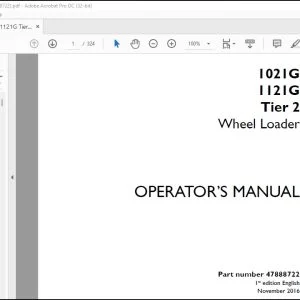 Case 1021G 1121G Tier 2 Wheel Loader Operator's Manual 47888722 - PDF DOWNLOAD