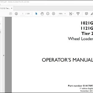 Case 1021G 1121G Tier 2 Wheel Loader Operator's Manual 51417097 - PDF DOWNLOAD