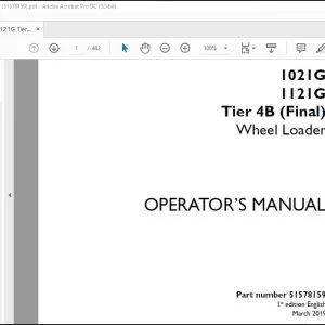 Case 1021G 1121G Tier 4B (Final) Wheel Loader Operator's Manual 51578159 - PDF DOWNLOAD