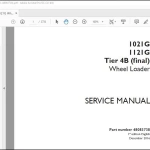 Case 1021G 1121G Tier 4B (final) Wheel Loader Service Manual 48083738 - PDF DOWNLOAD