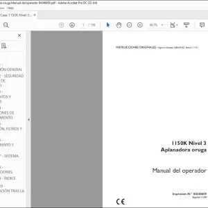 Case 1150K Nivel 3 Aplanadora oruga Manual del operador 84348659 - PDF DOWNLOAD