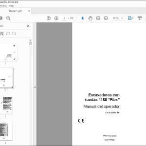 Case 1188 Plus Excavadoras con ruedas Manual del Operador 6-23650 - PDF DOWNLOAD