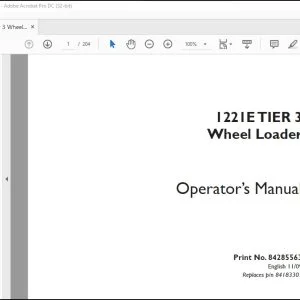 Case 1221E TIER 3 Wheel Loader Operator's Manual 84285563 - PDF DOWNLOAD