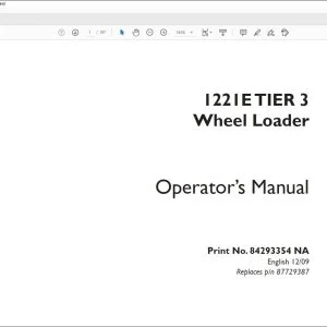 Case 1221E TIER 3 Wheel Loader Operator's Manual 84293354 - PDF DOWNLOAD