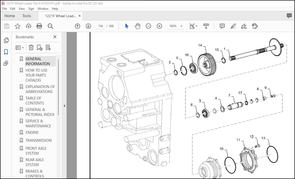 Case 1221F Tier 4 Wheel Loader Parts Catalog Manual - PDF DOWNLOAD ...