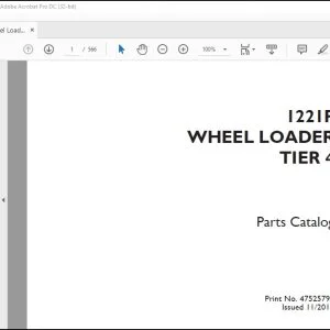 Case 1221F Tier 4 Wheel Loader Parts Catalog Manual - PDF DOWNLOAD