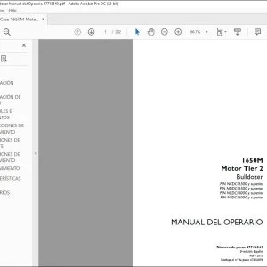 Case 1650M Motor Tier 2 Bulldozer Manual del Operario 47713549 - PDF DOWNLOAD