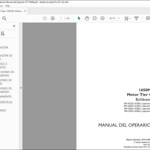 Case 1650M Motor Tier 4 Bulldozer Manual del Operario 47713498 - PDF DOWNLOAD