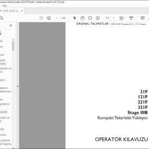 Case 21F 121F 221F 321F Stage IIIB Kompakt Tekerlekli Yükleyici OPERATÖR KILAVUZU 51519779 - PDF DOWNLOAD