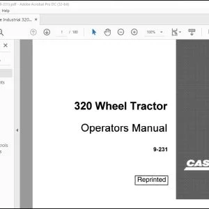 Case 320 Wheel Tractor Operators Manual 9-231 - PDF DOWNLOAD