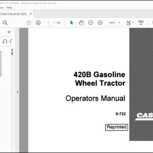 Case 420B Gasoline Wheel Tractor Operators Manual 9-722 - PDF DOWNLOAD