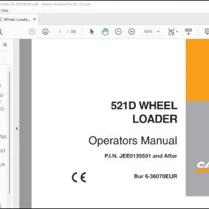 Case 521D Wheel Loader Operators Manual 6-36070 - PDF DOWNLOAD