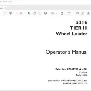 Case 521E TIER III Wheel Loader Operator's Manual 87647789A - PDF DOWNLOAD