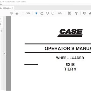 Case 521E Tier 3 Wheel Loader Operator's Manual 87479803 - PDF DOWNLOAD